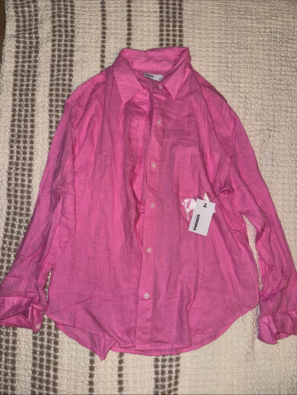 Bright Pink Button-Up Shirt